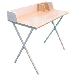 Home Deco Factory Bureau Blanc avec Passage de Câbles