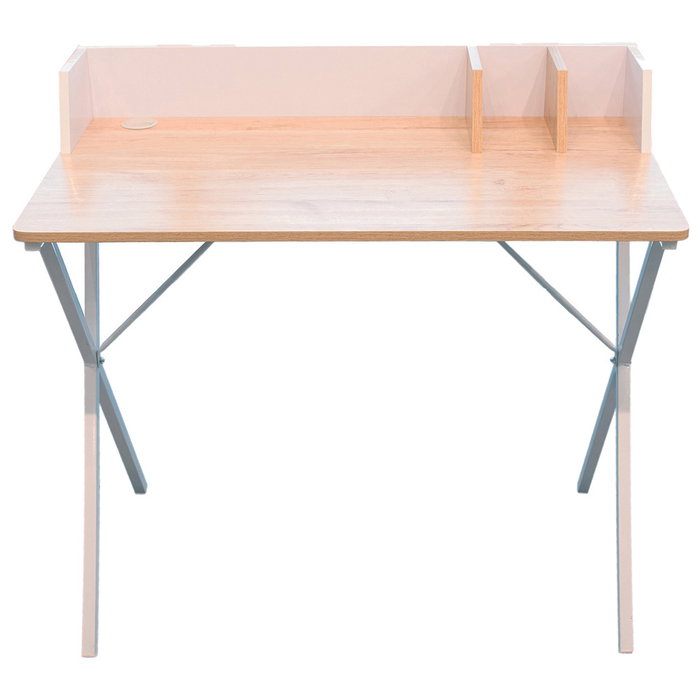Home Deco Factory Bureau Blanc avec Passage de Câbles