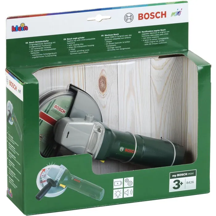 Bosch Meuleuse d'Angle Électronique Jouet d'Imitation - KLEIN - 8426 - Réaliste avec Sons et Lumières - Pour Enfants dès 3 Ans