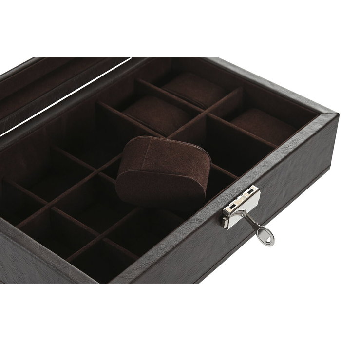 Boîte à bijoux Home ESPRIT Marron Brun foncé Polyuréthane 25 x 16 x 8,5 cm