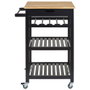 Home Deco Factory Mesa Camarera avec roues noire