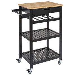 Home Deco Factory Mesa Camarera avec roues noire