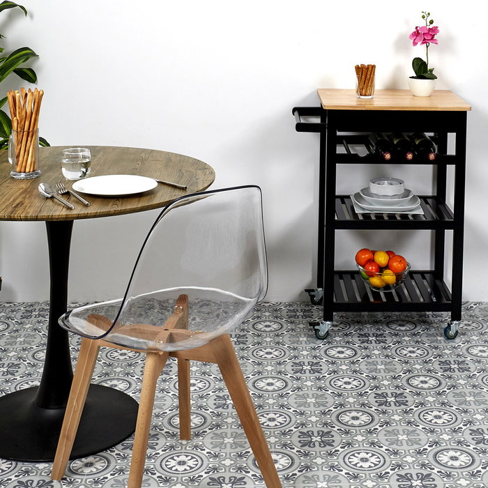 Home Deco Factory Mesa Camarera avec roues noire