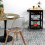 Home Deco Factory Mesa Camarera avec roues noire
