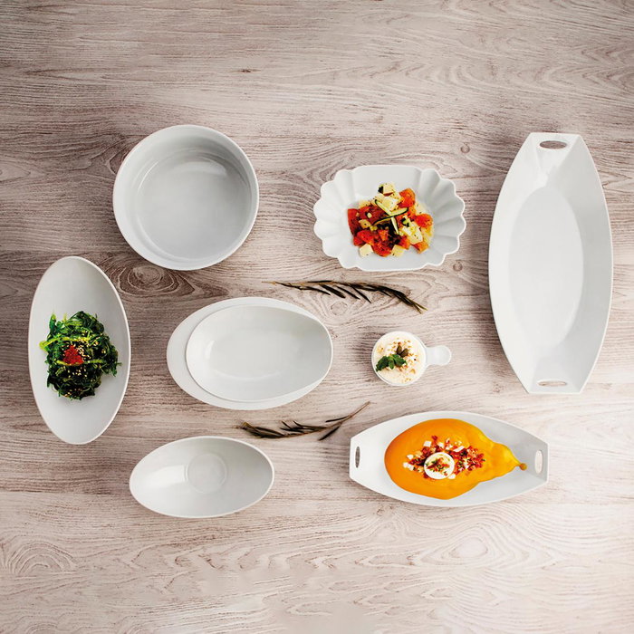 Quid Plat à Four Gastro Porcelaine Blanc Brillant 28,2x15,5x9 cm