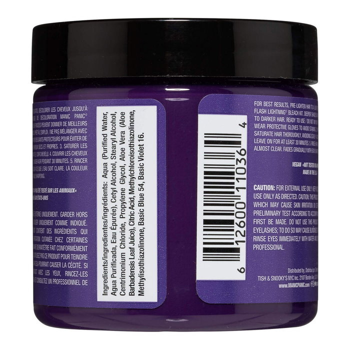 Manic Panic Tintura Capilar Semiconsciente Clásica Electric Amethyst - Violet Électrique - Vegan, Sans Ammoniac - Pour Cheveux Secs