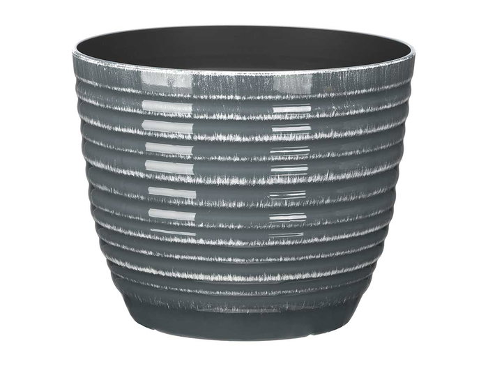 Ibergarden Maceta Rayas 25 cm Lot de Couleurs Assorties Pot de Fleurs en Plastique (Set de 12)