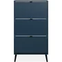 VIGO - Meuble à chaussures 12 paires avec 3 abattants, bleu nuit - Dimensions : 70 x 24 x 125 cm