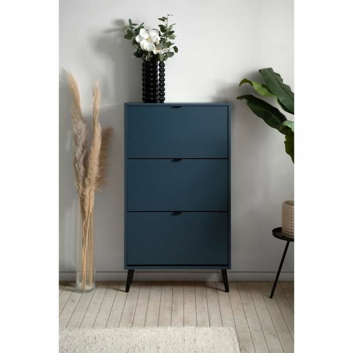 BigBuy Home Meuble à chaussures Vigo Bleu nuit 3 abattants BigBuy Home Meuble à chaussures Vigo Bleu nuit 3 abattants