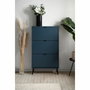 BigBuy Home Meuble à chaussures Vigo Bleu nuit 3 abattants