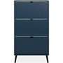 BigBuy Home Meuble à chaussures Vigo Bleu nuit 3 abattants