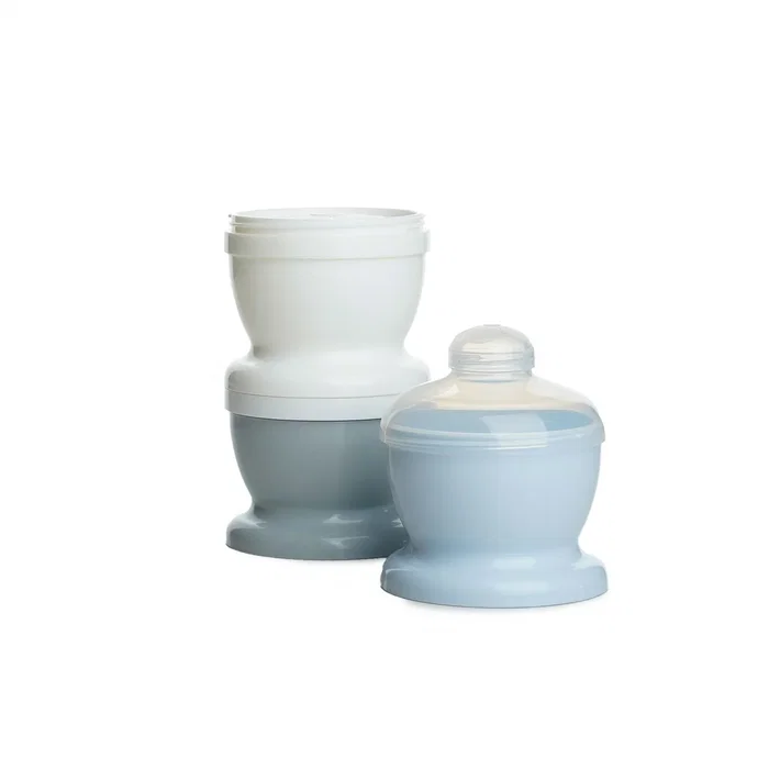Thermobaby Boîte de Transport pour Lait en Poudre et Céréales, avec Compartiments Étanches et Couvercles, Bleu, Idéale pour Déplacements