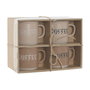 Ensemble de 4 mugs Home ESPRIT Marron Grès 285 ml 9 x 7 x 8 cm