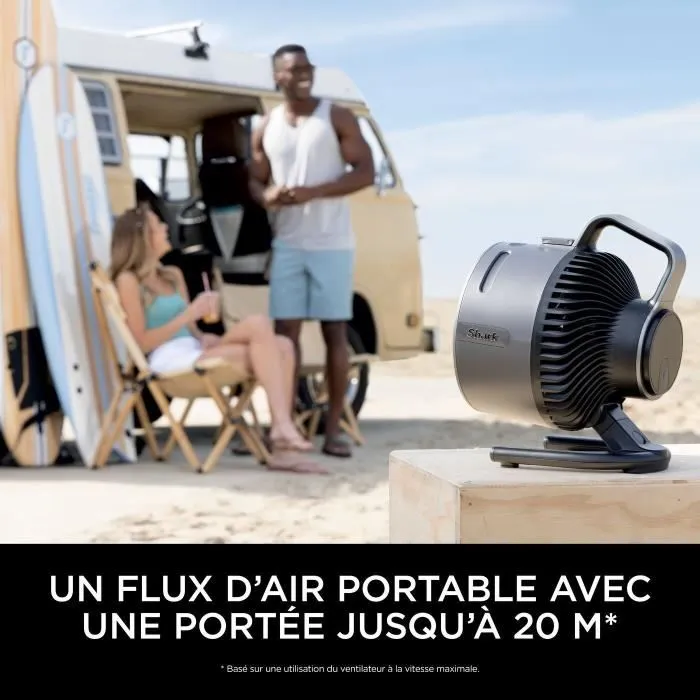 Shark FlexBreeze HydroGo FA050EU - Ventilateur brumisateur portable puissant - Autonomie 12h, 5 vitesses, résistant pluie et UV, pour intérieur et extérieur