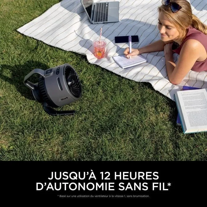 Shark FlexBreeze HydroGo FA050EU - Ventilateur brumisateur portable puissant - Autonomie 12h, 5 vitesses, résistant pluie et UV, pour intérieur et extérieur