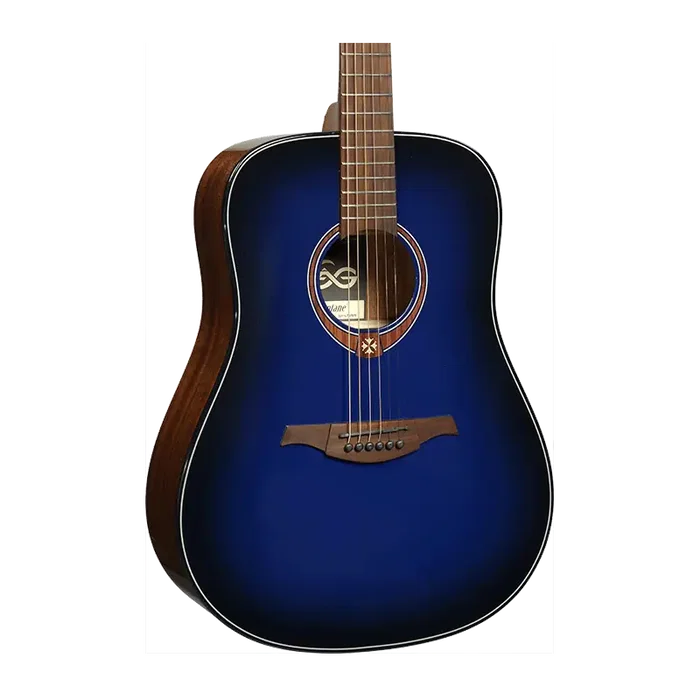 LAG Guitare Acoustique Dreadnought Édition Limitée Blue Burst