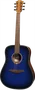 LAG Guitare Acoustique Dreadnought Édition Limitée Blue Burst