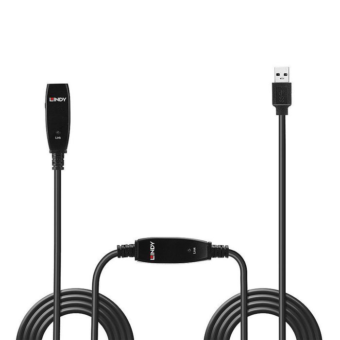 Lindy Rallonge active USB 3.0 Slim 15 mètres pour périphériques USB Lindy Rallonge active USB 3.0 Slim 15 mètres pour périphériques USB