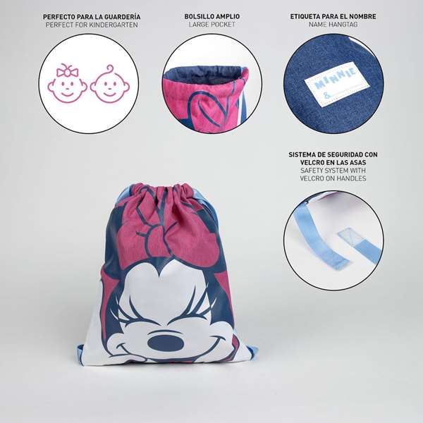 Cerdá Trousse Scolaire Minnie 27 x 33 x 1 cm pour Enfants 2 à 8 Ans - Rose - Cartable Fourre-tout