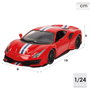 Burago Ferrari 488 Pista, voiture miniature à l'échelle 1:24 avec portes ouvrantes manuellement (25x13x10 cm)