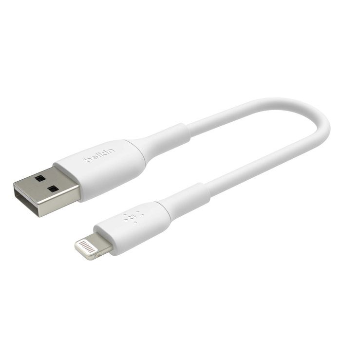 Belkin Câble Lightning vers USB-A 15 cm, Blanc, Certifié MFi