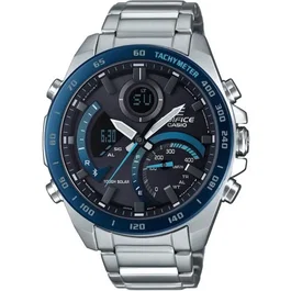 Casio ECB-900DB-1BER Montre connectée Bluetooth à énergie solaire, étanche 10 bars, boîtier en acier inoxydable 51,5mm, avec alarmes et chronomètre