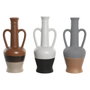 DKD Home Decor Vase en Porcelaine Blanc Gris Terre cuite (3 Unités)