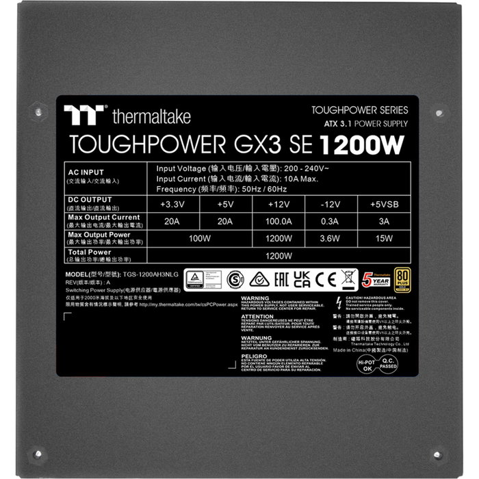 Thermaltake Toughpower GX3 SE 1200W Black