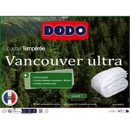 Dodo Couette Vancouver Ultra Tempérée 140 x 200 cm - Température idéale pour nuits chaudes - Douceur et confort