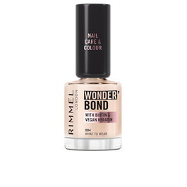 Rimmel London Wonder'Bond Vernis à Ongles Fortifiant N°004 'Que porter ?' - 8 ml, Biotine & Kératine, Soin & Couleur, Teinte Nude, Vegan