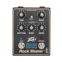 Peavey Rock Master Preamp Pedal TransTube avec EQ actif, Pre/Post Gain, Gain et Mid Shift