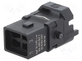 HARTING Han® 1A Insert de contact mâle 4 broches (3P+PE) HDC Han E®