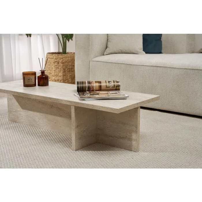 Table basse HARBOR Travertin Rectangulaire