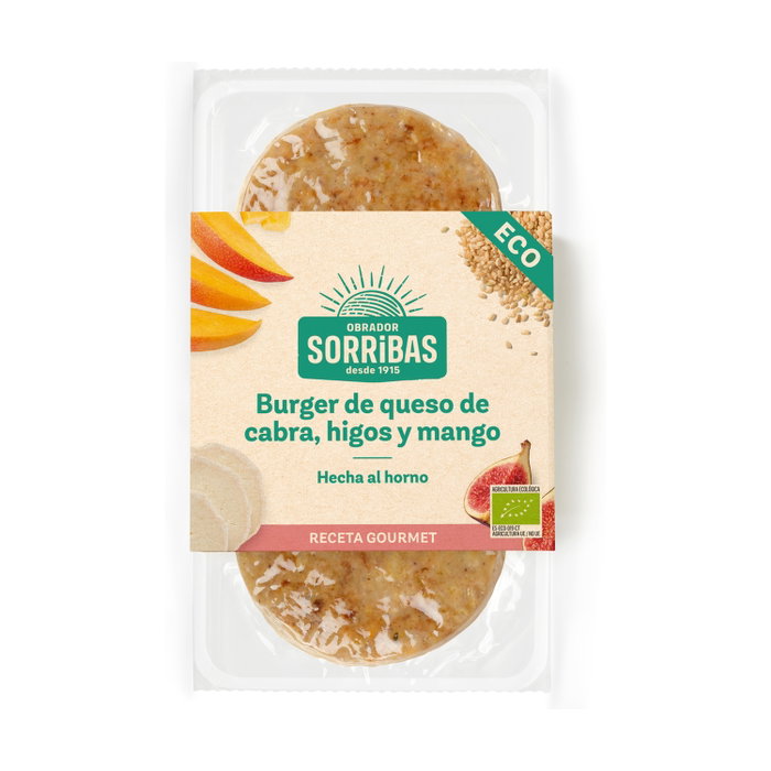 Obrador Sorribas Hamburguesa de Seitán, Fromage de Chèvre, Figues et Mangue (2 x 80g) Obrador Sorribas Hamburguesa de Seitán, Fromage de Chèvre, Figues et Mangue (2 x 80g)