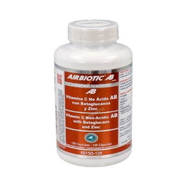 AIRBIOTIC Vitamine C Non Acide avec Bêta-glucanes et Zinc 120 gélules