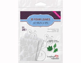Scrapbook Adhesives by 3L Adhésif mousse 3D feuilles blanc formes variées 28u.