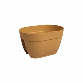 Artevasi Jardinière de Balcon CAPRI CAMPANA - 40 ma - Jaune Miel - Plastique Durable - 39 x 25,6 x 22,5 cm