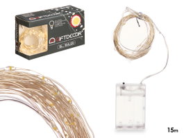 GIFTDECOR Tira LED 150 Luz Cálida avec boîtier intérieur