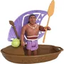Disney Princess Figurine Vaiana Pirogue avec 3 Surprises Mini Poupée, Voile et Rame Jouet Mattel JBT68 pour Enfants 3 à 10 Ans
