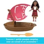 Disney Princess Figurine Vaiana Pirogue avec 3 Surprises Mini Poupée, Voile et Rame Jouet Mattel JBT68 pour Enfants 3 à 10 Ans