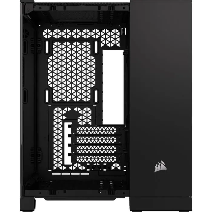 Corsair 2500X - Boîtier PC Micro ATX à Double Chambre, Panneaux Avant en Verre Trempé, Noir