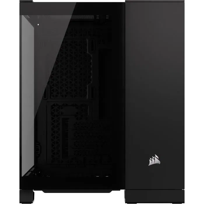 Corsair 2500X - Boîtier PC Micro ATX à Double Chambre, Panneaux Avant en Verre Trempé, Noir