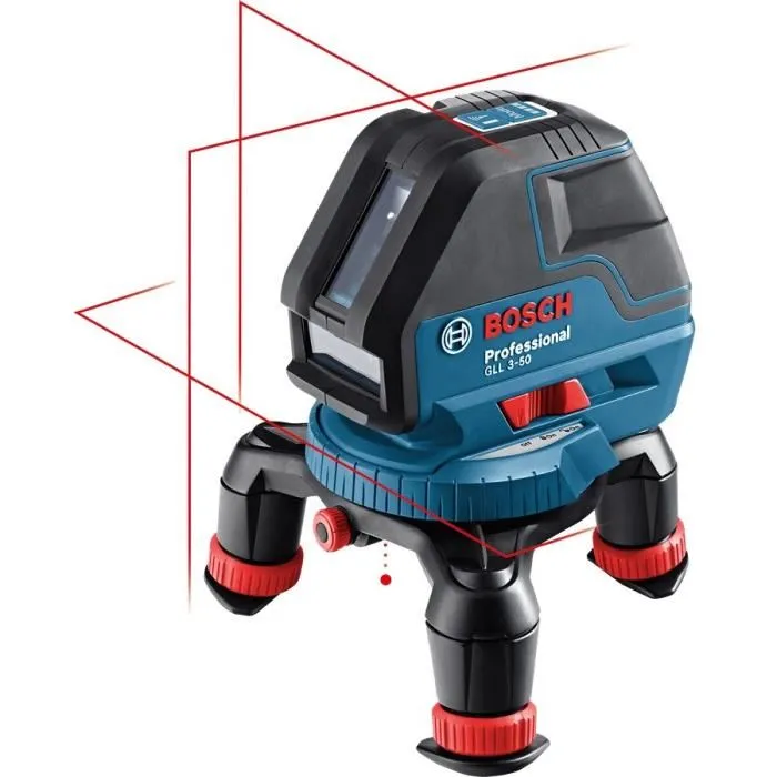 Bosch Professional Niveau Laser Lignes GLL 3-50 sans fil - 0601063802 - Projection de 3 lignes et 1 point d'aplomb pour la mise à niveau et l'équerrage