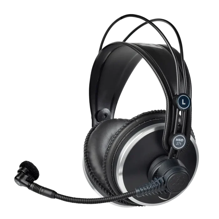 AKG HSD271 Casque Audio Dynamique Fermé avec Microphone Hypercardioïde Noir Mat 16-28000Hz 94dB 55 Ohm 200mW 305g (Sans Câble)