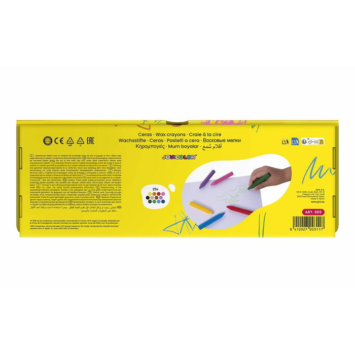 Crayons gras de couleur Jovi 989 Jaune 25 Pièces