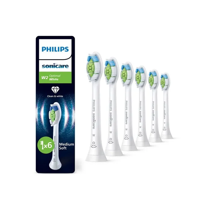 Philips HX6066/87 - Lot de 6 brossettes de recharge Optimal White pour brosse à dents électrique Sonicare