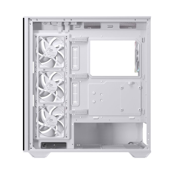 Einarex S700 RGB Boîtier PC Semitorre ATX Blanc avec Vitre Trempée, Ventilateurs RGB, USB-C