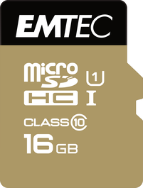 EMTEC Carte Micro SD 16 Go EliteGold UHS-I U1 - Réf. ECMSDM16GHC10GP