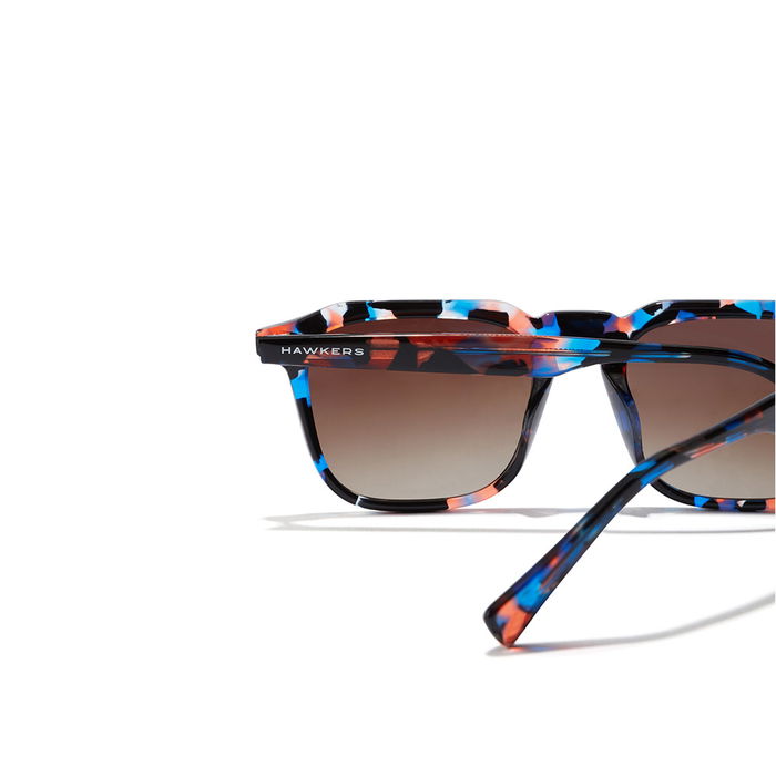 Hawkers ETERNITY #capri carey Lunettes de Soleil Carrées Unisexe Acétate Mazzucchelli Verres Marron Dégradé UV400