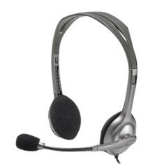 Logitech H111 Casque Stéréo avec Microphone Réduction de Bruit, Noir et Gris, Jack 3,5 mm